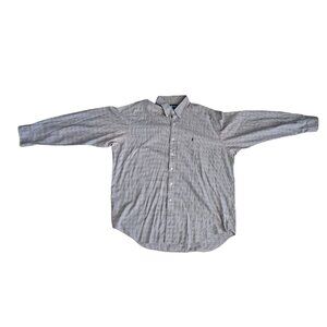 Polo Ralph Lauren Blake Shirt Mens XL Brown White Gingham Plaid Long Sleeve